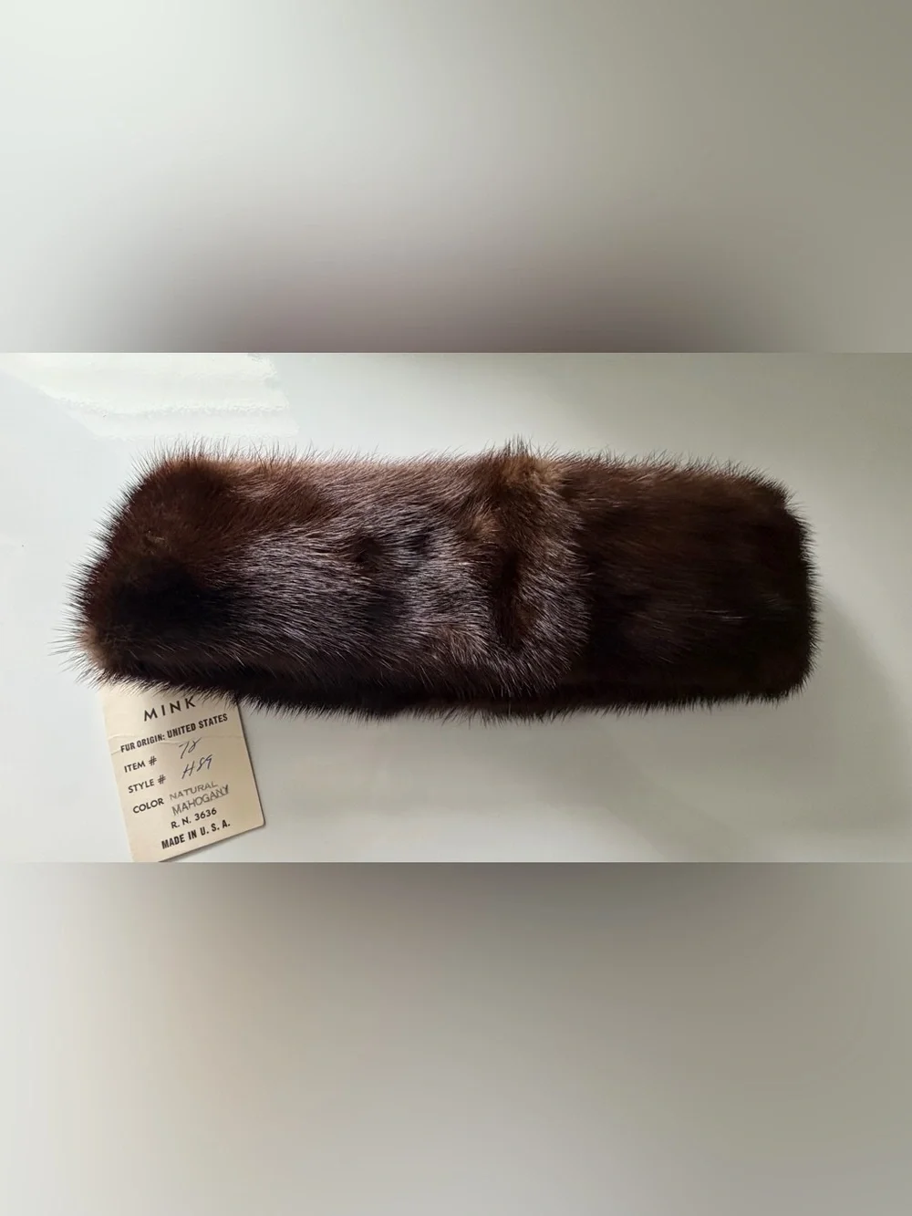 NWT Luxury Genuine Mahogany Mink Fur Headband / Ear Warmer